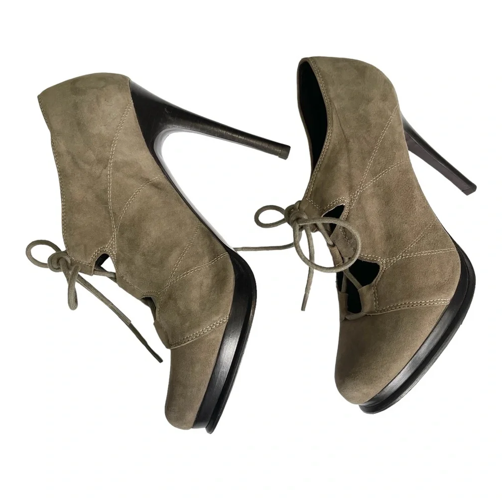 Diane von Furstenberg DVF Guardian Suede Taupe Stiletto